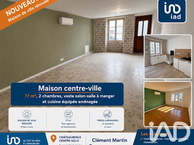 Vente Maison de ville 4 pièces 77 m2 Chateauroux