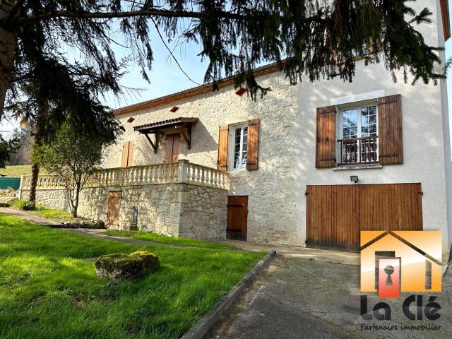 Vente maison en pierre 5 pièces, dble garage 47240 Bon Enc. 120m² Bon Encontre