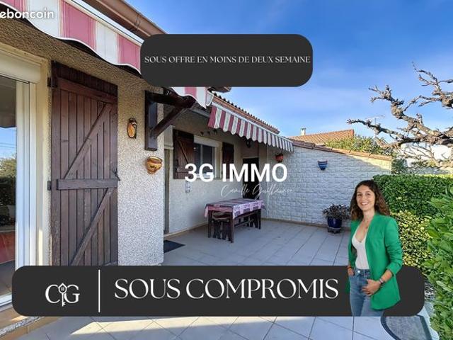 Vente | Maison T3 | 3p | 2ch | 60 m² | Lignan sur Orb | Terrasse · Jardin