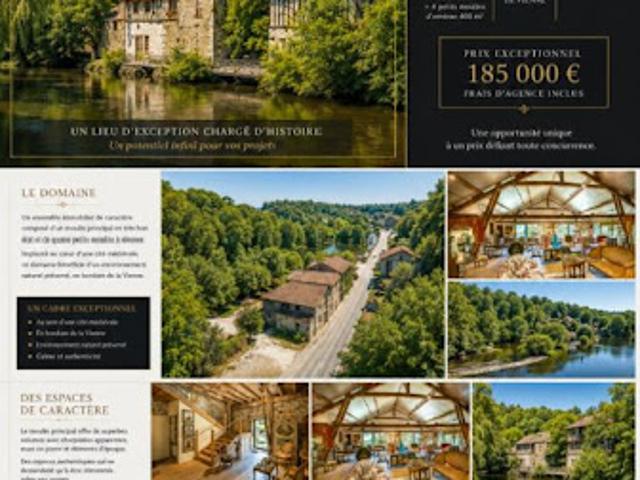 Vente Moulin 5 pièces 1000 m2 Saint Léonard de Noblat