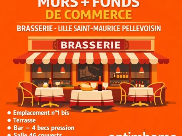 Vente murs et fonds de commerce brasserie – Lille Saint Maurice Pellevoisin – Emplacement n°1 bis 59000 59800