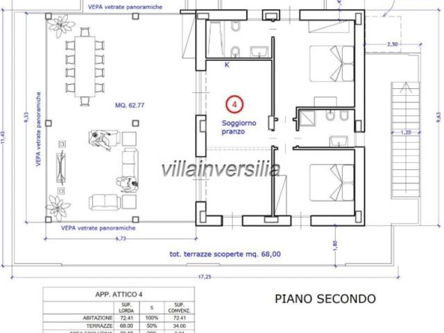 Vendesi attico a Massa via Pandolfino, Marina Di Massa