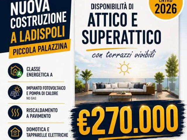 Vendesi attico a Ladispoli via Cesare Battisti