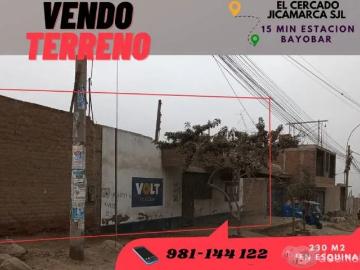 VENDO TERRENO COMERCIAL 230 M2 JICAMARCA ANEXO 22 ESQUINA
