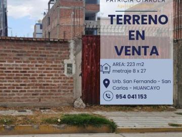Vendo Terreno en SAN CARLOS cerca a Parque LA BOMBONERA