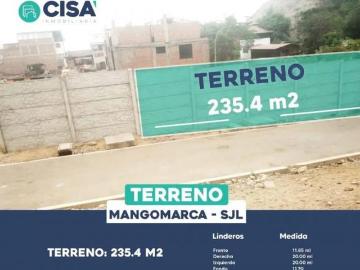 VENDO TERRENO EN ZONA RESIDENCIAL 235M2 EN MANGOMARCA SJL