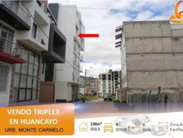 VENDO ESPECTACULAR TRIPLEX EN URB. MONTE CARMELO HUANCAYO