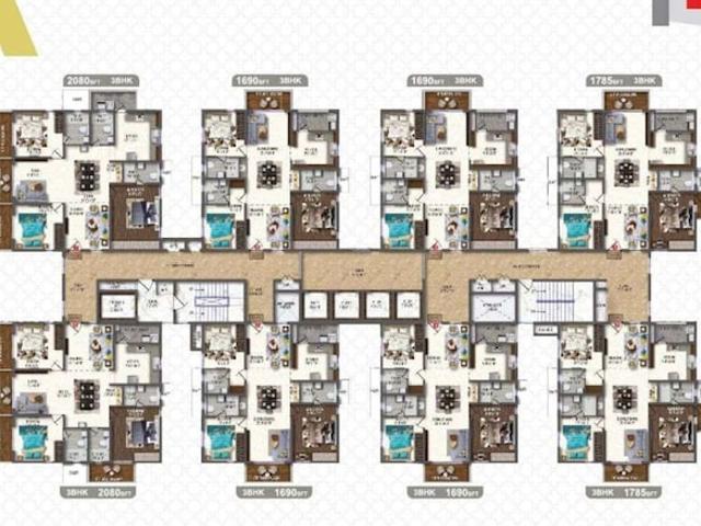 Vertex 33 West 3 Bedroom 1690 Sq. Ft. Apartment in Nallagandla Hyderabad Listing ID: #10262