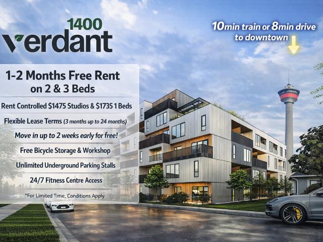 Verdant at Bow Trail 2 Bedroom Apartment for Rent at 1400 27 St Sw, Calgary, AB T3C None Shaganappi