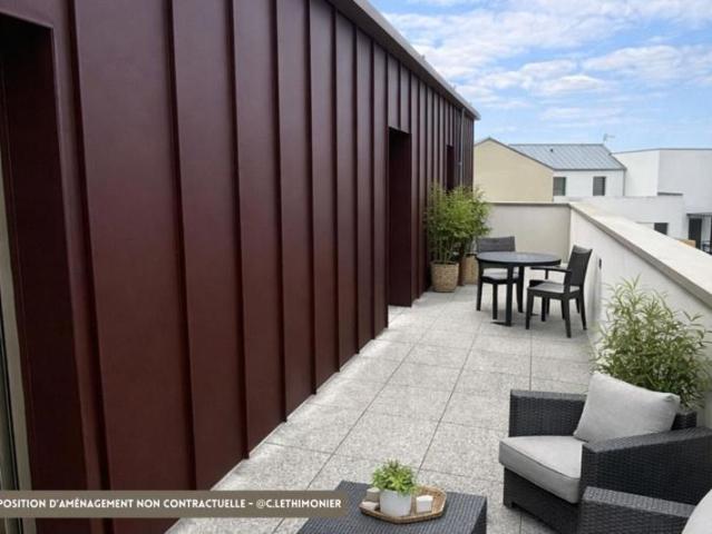 Vern sur Seiche Dernier étage 4 pièces 115,25m2 3 Terrasses + 2 Parkings + Cellier