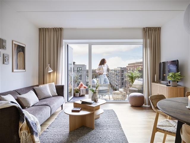 Vestvendt lejlighed med udgang til altan, Valby, København
