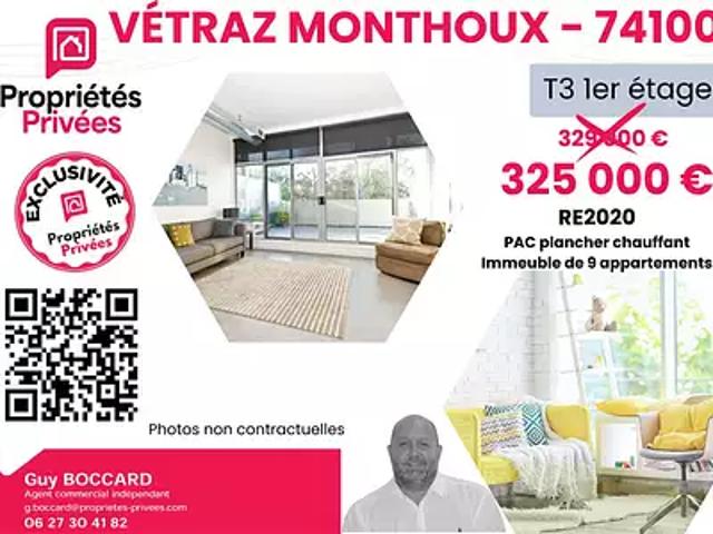 Vétraz Monthoux 74100 Achat / Vente appartement 3 pièces t3