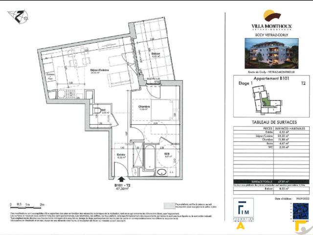 VETRAZ MONTHOUX Appartement T2 très récent à louer, proche