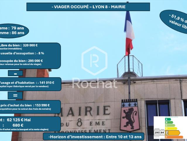 VIAGER OCCUPÉ APPPARTEMENT CAVE PARKING GARAGE MAIRIE LYON 8