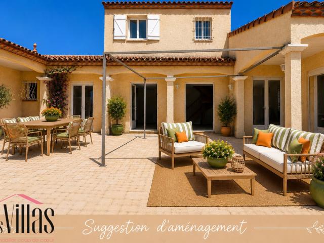 Vie de plain pied, garage double et piscine aux portes de Na. 164m² Coursan
