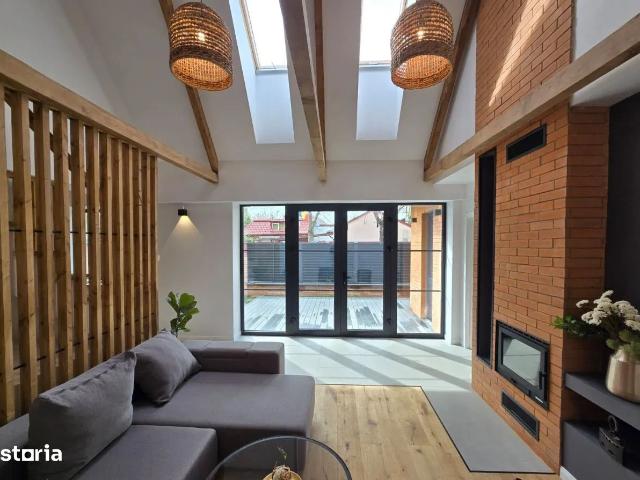 Vila noua P+M, 5 camere, living spectaculos pe 2 etaje, curte/șemine, lux