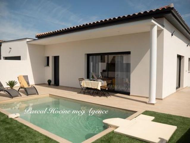 Villa 110 M2, 3 chambres, terrain 378 M2, piscine