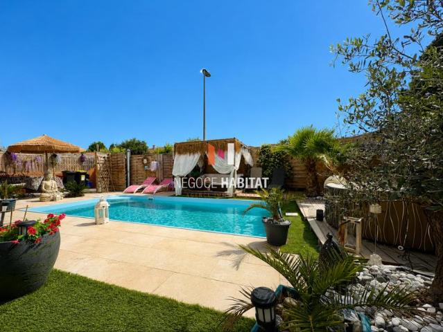 Villa T4 avec piscine à vendre Lunel Viel, terrain de 301