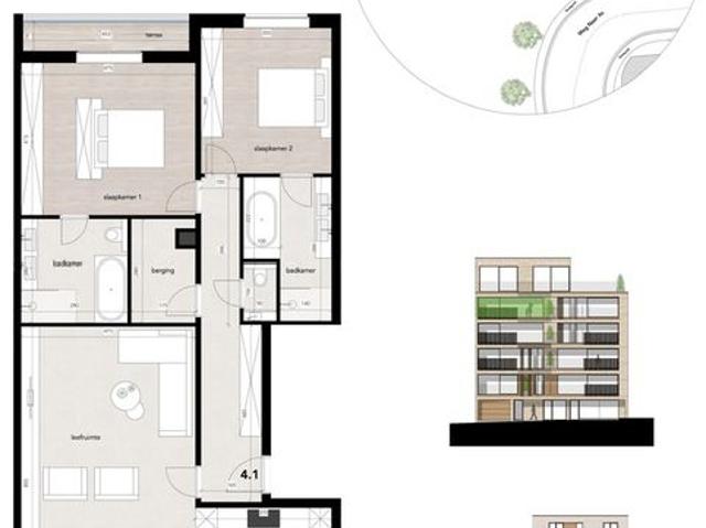 VILLA APPARTEMENT 4.1 4DE VERDIEPING, 2 SLAAPKAMERS, 2.