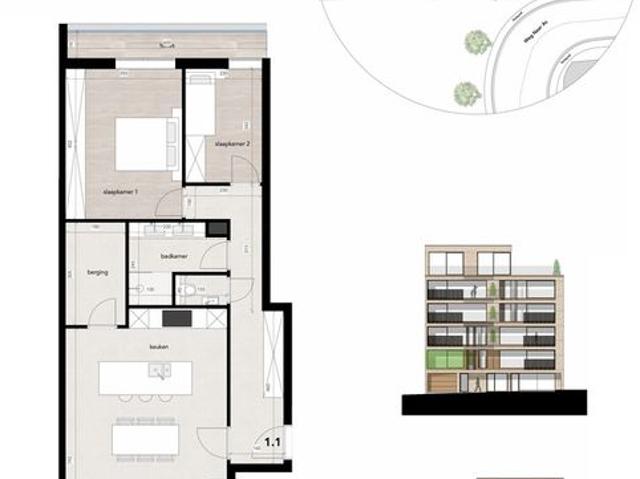 VILLA APPARTEMENT 1.1 1STE VERDIEPING, 2 SLAAPKAMERS, 1.