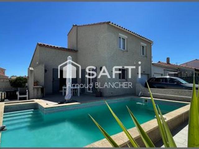 Villa avec piscine, trois chambres + bureau et garage