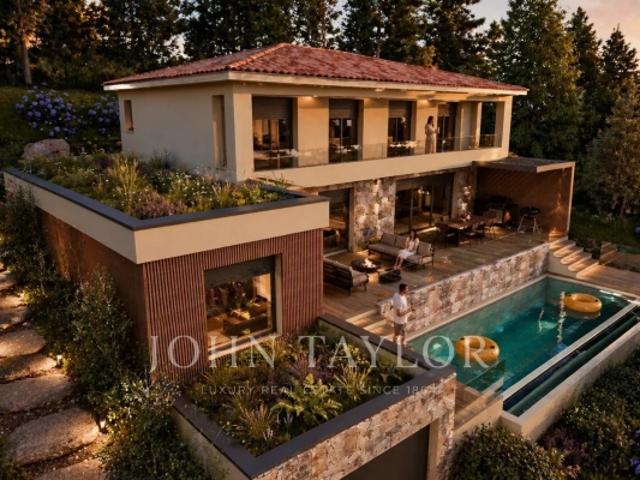 Villa contemporaine neuve avec piscine et vue dégagée