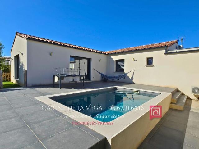 Villa contemporaine plain pied de 127m² avec piscine à deux pas de Pézenas
