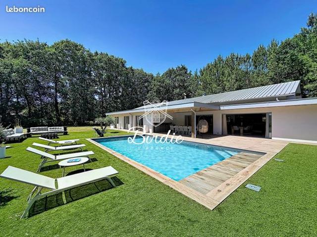 Villa d’architecte avec piscine au cœur de la forêt, aux portes de Capbreton