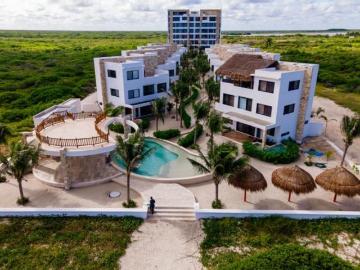 VILLA DE 3 RECÁMARAS FRENTE AL MAR EN TELCHAC PUERTO CON AMENIDADES