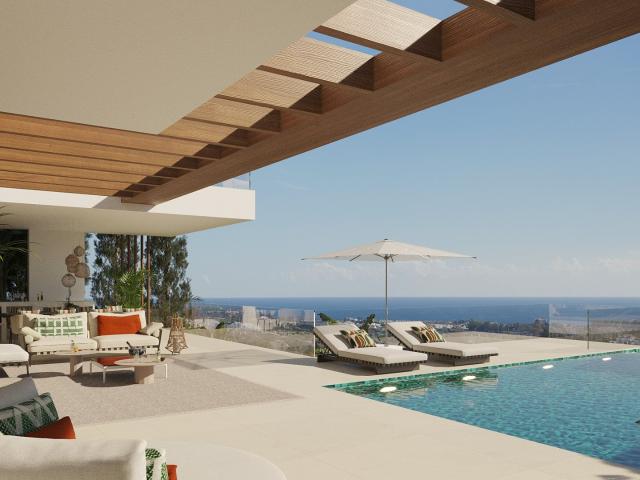 Villa de tres dormitorios con ascensor, solárium y vistas al. 917m² Estepona