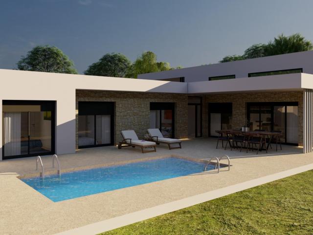 Villa de una sola planta de nueva construcción con 3 dormitorios y piscina privada a la venta en Pinoso