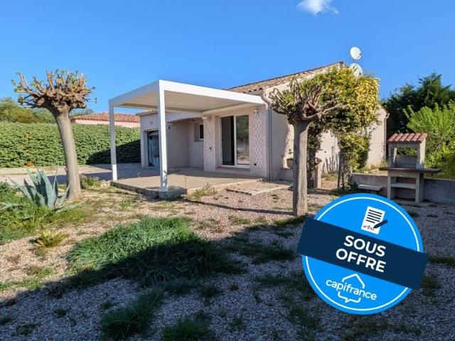 Villa de plain pied lumineuse avec jardin piscinable et gara. 86m² Félines Minervois