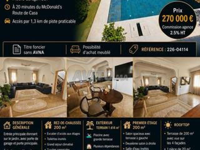 Villa de prestige à vendre – route de tahannaout