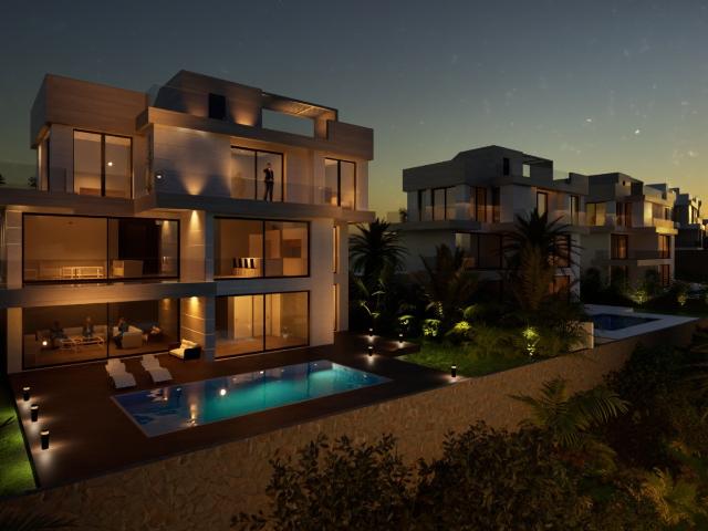 Villa elegante de 5 dormitorios con vistas al mar y ubicación en primera línea de golf