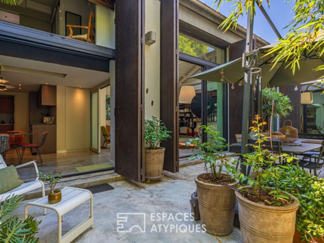 Villa Loft avec patio luxuriant proche mer et port