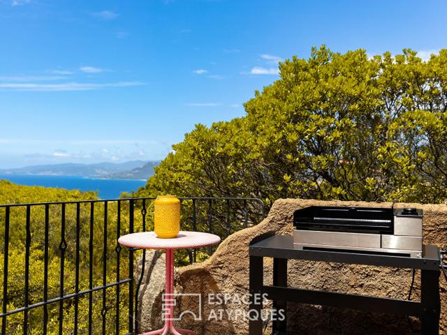 Villa méditerranéenne vue mer dans un domaine privé à Propriano