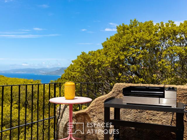 Villa méditerranéenne vue mer dans un domaine privé à Propriano