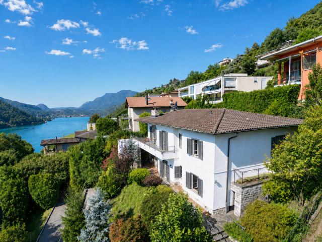 Villa mit Panoramablick auf den Luganersee in Morcote
