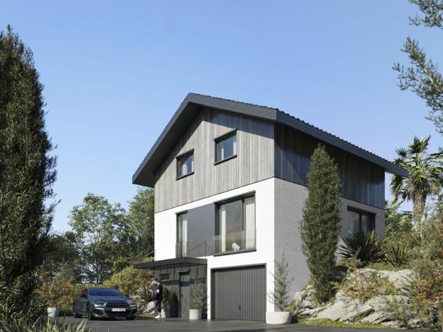 Villa neuve individuelle avec vue panoramique sur le lac Lém