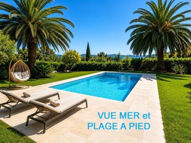 Villa plage à pied avec vue mer