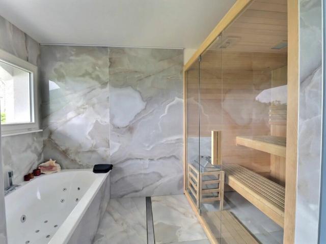 villa rénovée avec jacuzzi et sauna magnifique jardin avec vue sur le lac et Mont Blanc