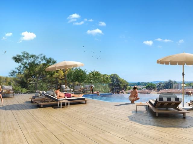 Villeneuve Loubet/ Parc Vaugrenier/Neuvelle Appartement 3P/ Dernier étage/ Aperçu mer