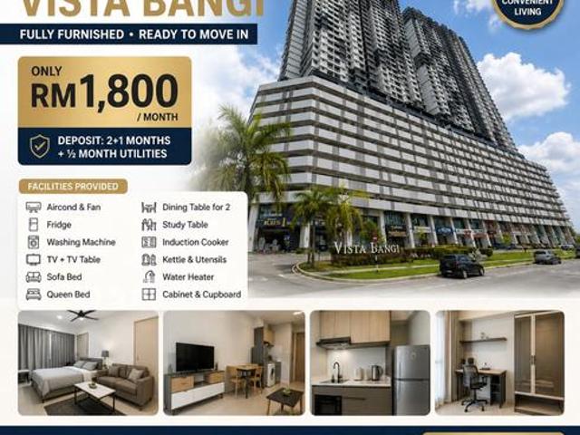 Vista Bangi Studio for Rent Fully Furnished Ready to Move In