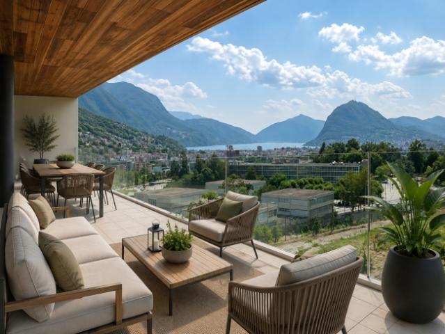 Vivere sopra Lugano esclusivo appartamento di design con terrazza