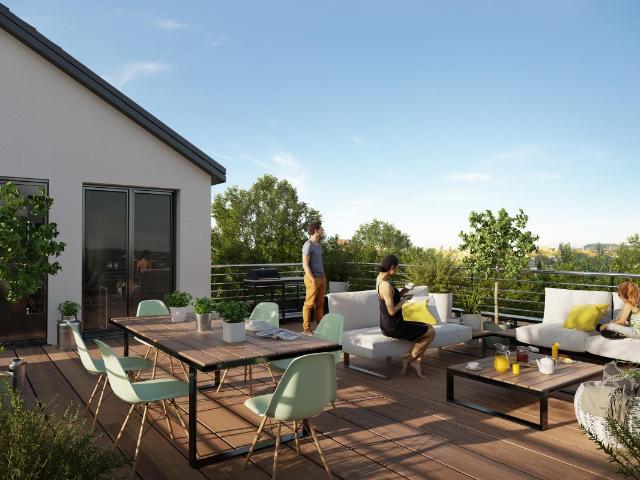 Vivez comme en maison avec terrasse et garage à Hochstett
