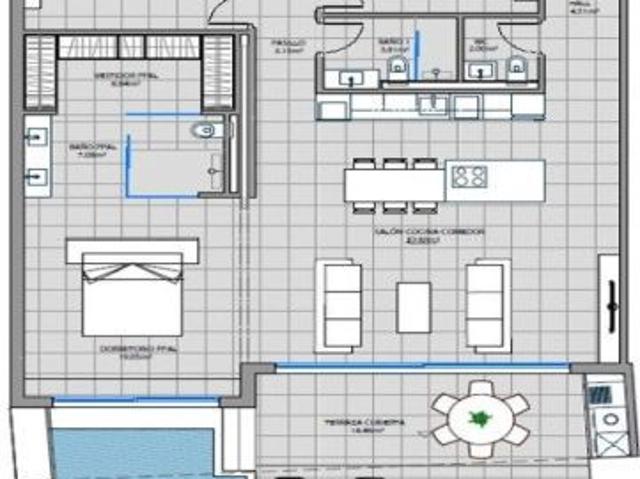 Viviendas de 2 y 3 dormitorios y áticos, piscina infinity con vistas al mar