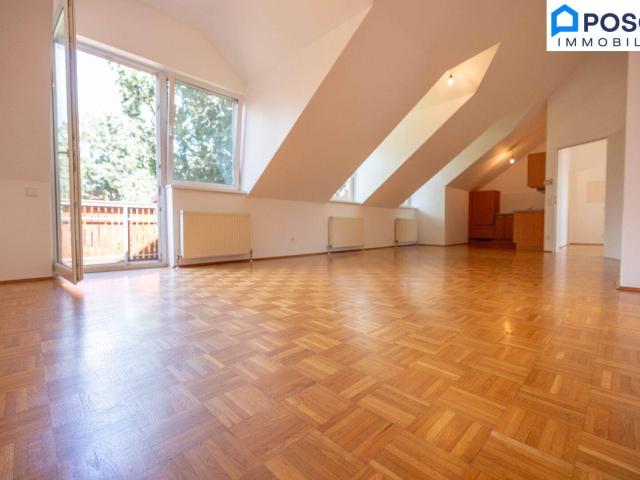 Helle 3 Zimmer Wohnung vor den Toren Wiens – 36 m² Wohnküche, 7,8 m² Balkon, ruhige Lage im Dachgeschoss