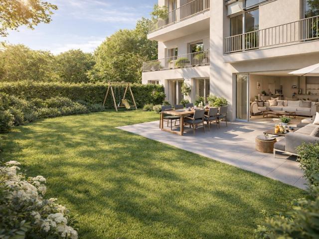 VOTRE MAISON EN APPARTEMENT – 4 PIÈCES de 82m² AVEC JARDIN 70 m² + PKG – À 10 MIN DE LA GARE 4 pièces, 82 m²
