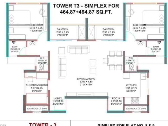 VTP Euphoria 3 Bedroom 1050 Sq. Ft. Apartment in Kharadi Pune Listing ID: #10076