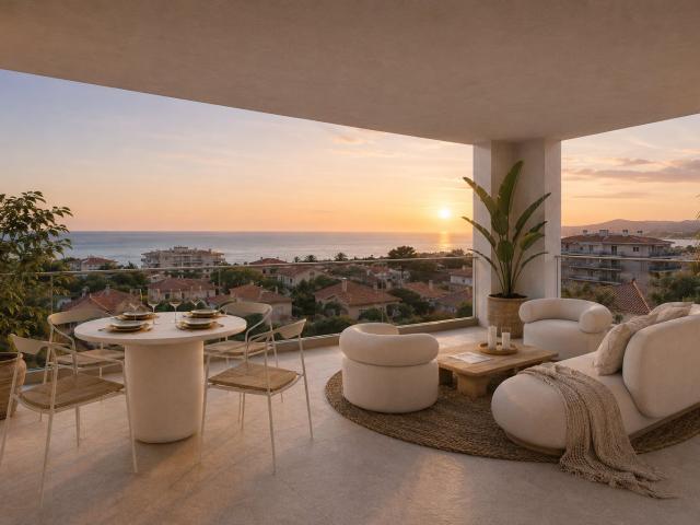 VUE MER ROQUEBRUNE CAP MARTIN SUBLIME T3 DE 70M2 AVEC SA BELLE TERRASSE DANS RESIDENCE DE STANDIN 3 pièces, 70 m²